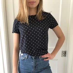 Loft Navy Leaf Shirt